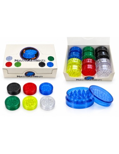 Grinder Plastica 60mm Colori Misti - 12 Pezzi