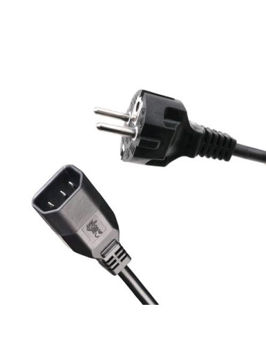 Cavo IEC Plug R25 con Spina Schuko Nero 140cm