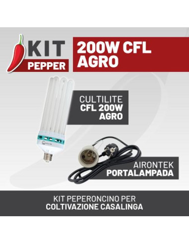 KIT PEPPER 200W CFL AGRO - Coltivazione Facile