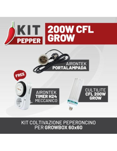 Kit Pepper 200W CFL Grow - Coltivazione Indoor