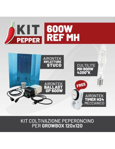 KIT PEPPER 600W REF MH per Growbox